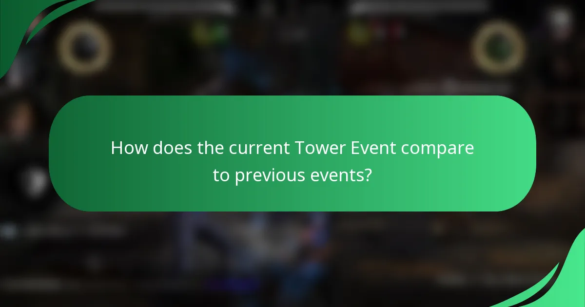How does the current Tower Event compare to previous events?