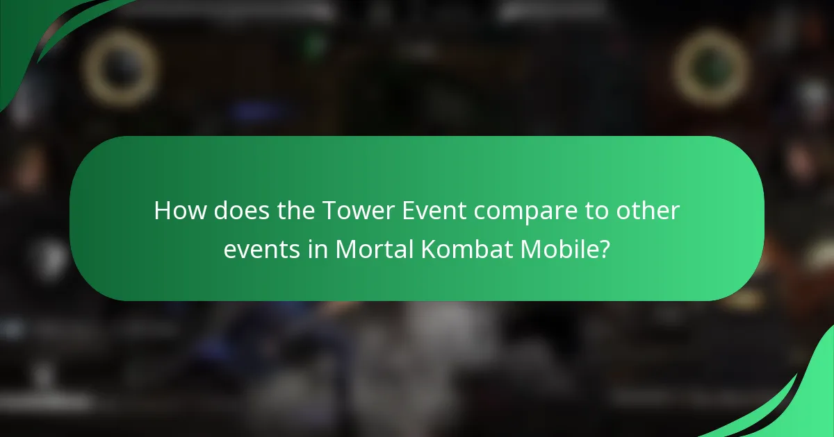 How does the Tower Event compare to other events in Mortal Kombat Mobile?