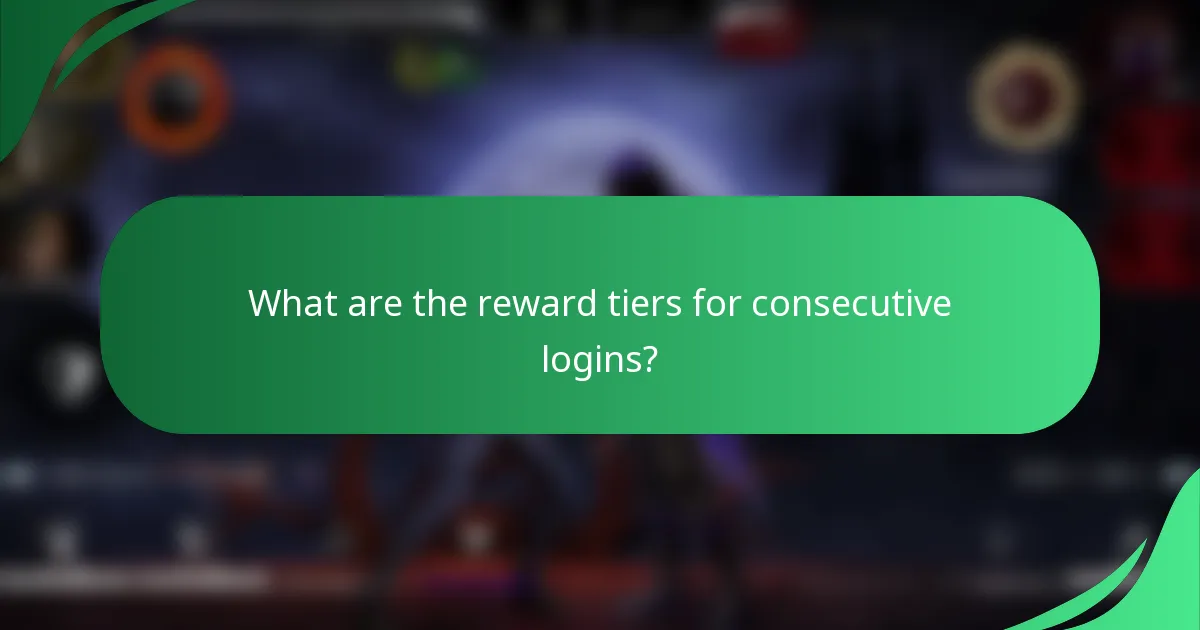 What are the reward tiers for consecutive logins?