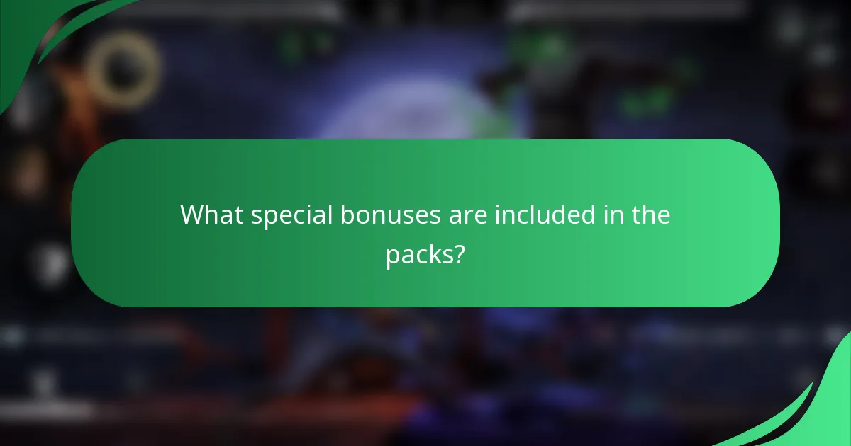 What special bonuses are included in the packs?