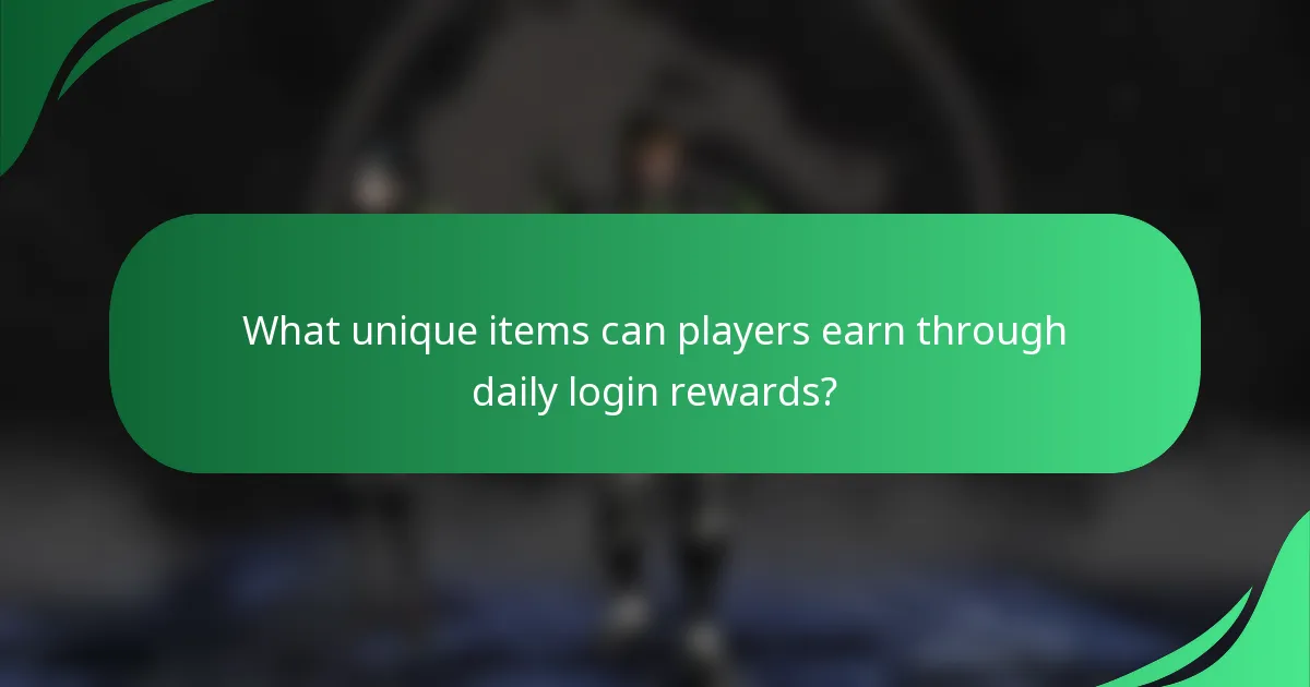 What unique items can players earn through daily login rewards?